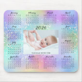 Tapis De Souris Script de Parties scintillant arc-en-ciel 2026 Cal (Devant)