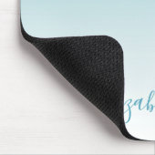 Tapis De Souris Script élégant moderne Aqua Parties scintillant (Coin)