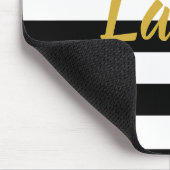 Tapis De Souris Script Faux Gold avec bandes noires et blanches (Coin)