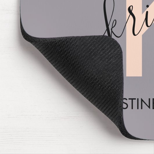 Tapis De Souris Script lavande rose moderne nom monogramme (Coin)