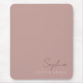 Tapis De Souris Script manuscrit personnalisé moderne Rose poussié (Devant)