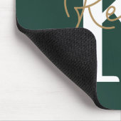 Tapis De Souris Script moderne Emerald Green Monogram (Coin)