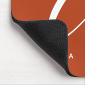 Tapis De Souris Script Moderne Monogramme Initiale Un Orange Brûlé (Coin)