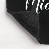 Tapis De Souris Script moderne Monogramme personnalisé et nom noir (Coin)