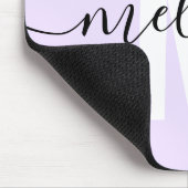 Tapis De Souris Script Monogramme moderne violet clair (Coin)