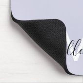 Tapis De Souris Script monogramme pastel violet moderne (Coin)