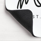 Tapis De Souris Script Simple Cœur Noir Mère Maman Établie (Coin)