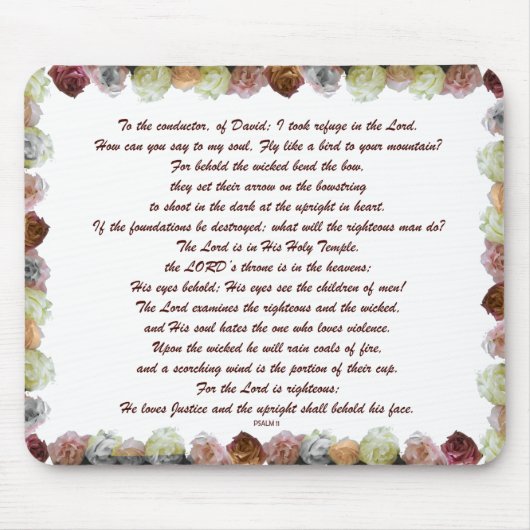 Tapis De Souris Scripture, Psaume 11, Flowerful (Devant)