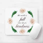 Tapis De Souris Scripture, Psaume 33, White Roses & Green Branches (Avec souris)