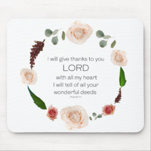 Tapis De Souris Scripture, Psaume 9, All Your Wonderful Deeds LORD