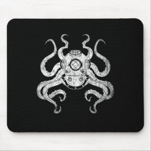 Tapis De Souris Scuba Diver Ocean Animal Aquarist Cadeau Kraken Oc
