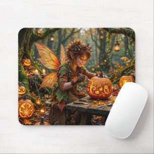 Tapis De Souris Sculpteur de citrouille elfique Halloween automne