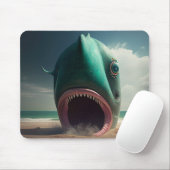 Tapis De Souris Sculpture de requin sur la plage (Avec souris)
