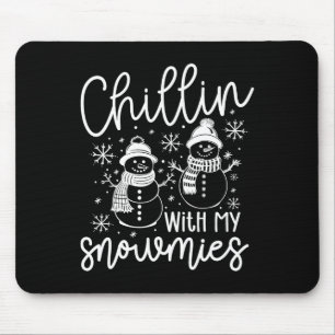 Tapis De Souris Se détendre avec mes bonhommes de neige Santa Bonh