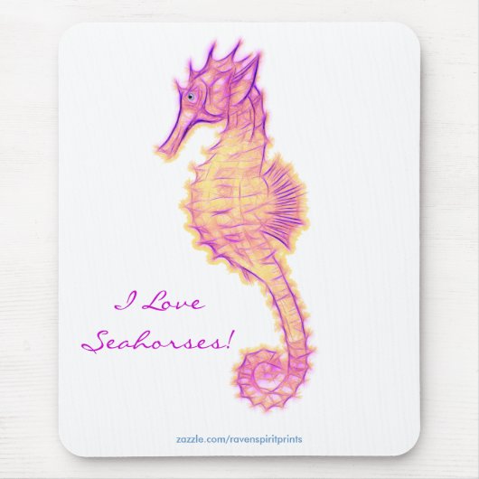 Tapis De Souris SEA-HORSE (Rose & Golds) Mousepad (Devant)
