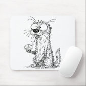 Tapis De Souris Sea Otter Abstract Art Rtrait Drawing Whimsical Fu (Avec souris)