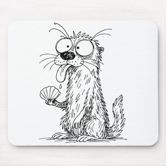 Tapis De Souris Sea Otter Abstract Art Rtrait Drawing Whimsical Fu (Devant)