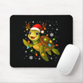 Tapis De Souris Sea Turtle Christmas Lights Funny Santa Hat Merry (Avec souris)