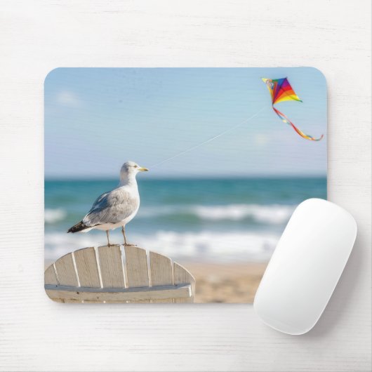 Tapis De Souris Seagull Flying a Kite (Avec souris)