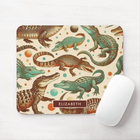 Tapis De Souris Seamlees d'alligator vintages (Avec souris)