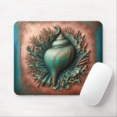 Tapis De Souris Seashell Copper et Patina Beach House (Avec souris)
