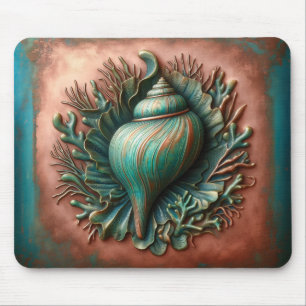 Tapis De Souris Seashell Copper et Patina Beach House