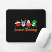 Tapis De Souris Season's Tweetings Funny Christmas Birdwatcher Squ (Avec souris)