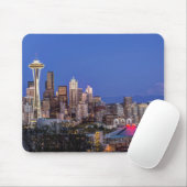 Tapis De Souris Seattle, Downtown et Mt Rainier à Twilight (Avec souris)