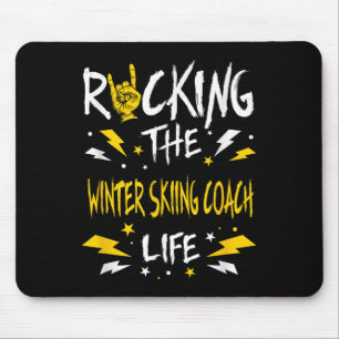 Tapis De Souris Secouer l'entraîneur de ski d'hiver Drôle de ski a