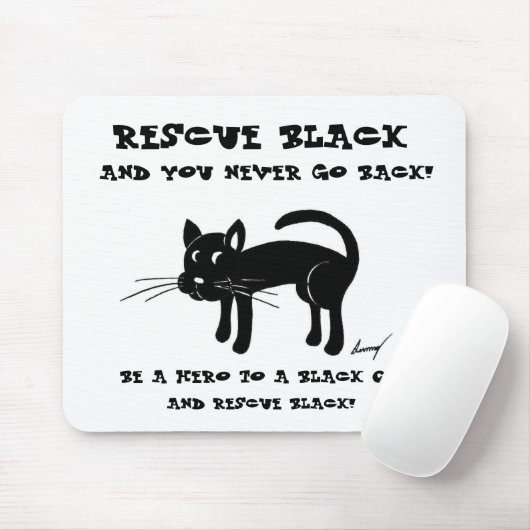 Tapis De Souris Secourir Mousepad Chats Noirs (Avec souris)