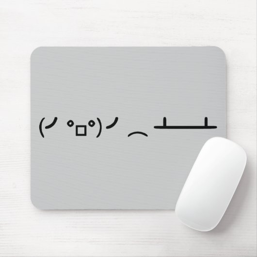 Tapis De Souris Secousse de Tableau renversant l'émoticône d'ASCII (Avec souris)