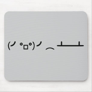 Tapis De Souris Secousse de Tableau renversant l'émoticône d'ASCII