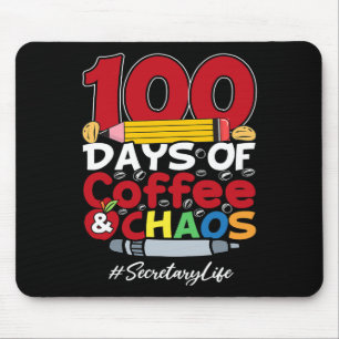 Tapis De Souris Secrétaire 100 jours de café et de chaos 100e jour