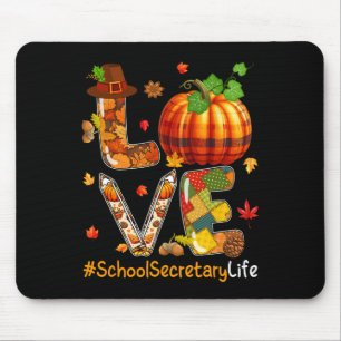 Tapis De Souris Secrétaire de l'école d'amour Thanksgiving Job Tea