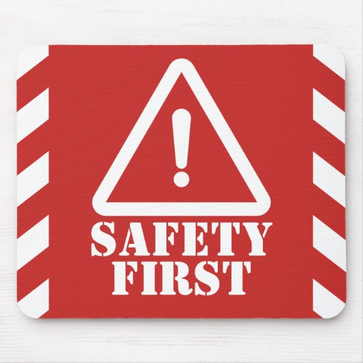 Tapis De Souris Sécurité rouge d'abord (Devant)