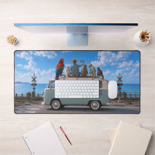 Tapis de souris Selfie Boy Road Trip côtier