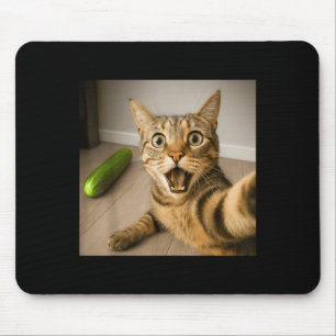 Tapis De Souris Selfie Chat Chocé Drôle Avec Conception De Mème De