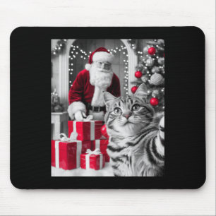 Tapis De Souris Selfie De Chat Drôle Avec Le Mème De Noël Du Père