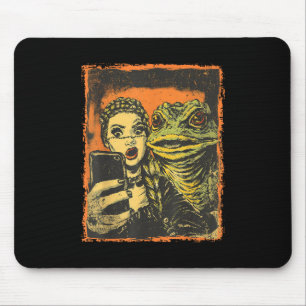 Tapis De Souris Selfie Monster De Toad Avec Goth Girl Horror Comic