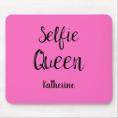 Tapis De Souris Selfie Nom Reine Personnalisé Fuchsia Hot rose (Devant)