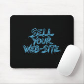 Tapis De Souris Sell Your Website Blue Tech Typography (Avec souris)