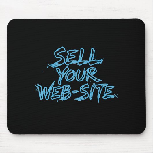 Tapis De Souris Sell Your Website Blue Tech Typography (Devant)