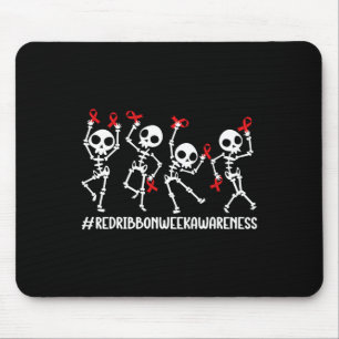 Tapis De Souris Semaine du ruban rouge Sensibilisation Squelette H