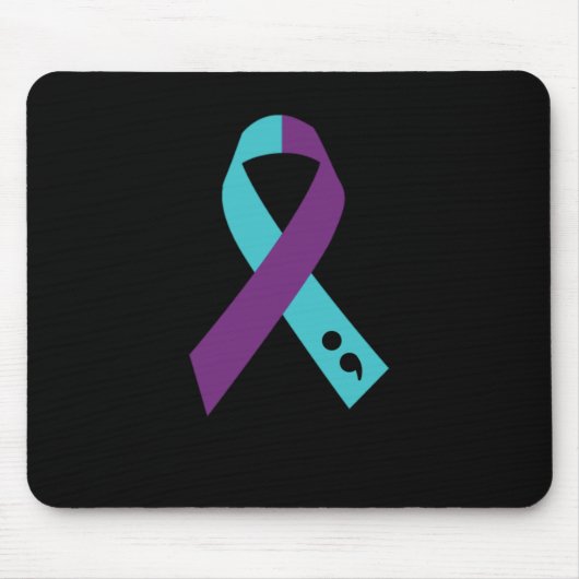 Tapis De Souris Semicolon de ruban violet turquoise Prévention du  (Devant)