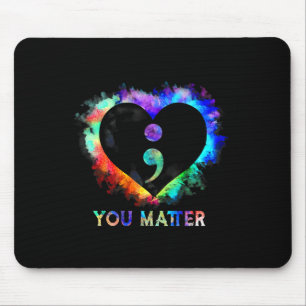 Tapis De Souris Semicolon de sensibilisation à la prévention du su