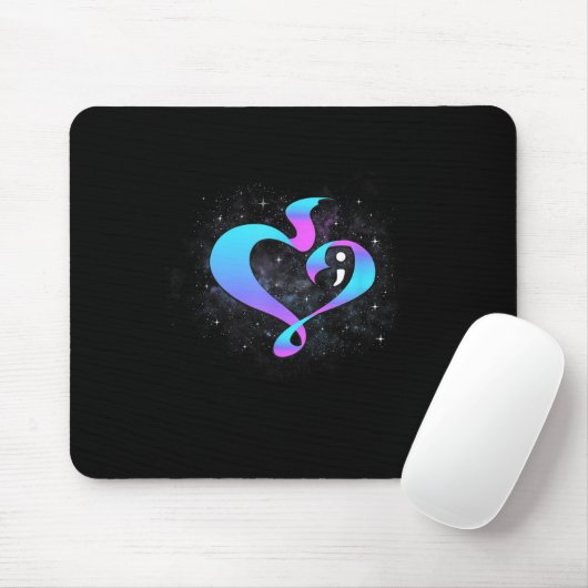 Tapis De Souris Semicolon en forme cardiaque - Sensibilisation à l (Avec souris)