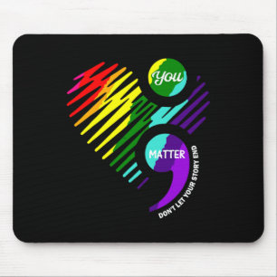 Tapis De Souris Semicolon Sensibilisation à la santé mentale