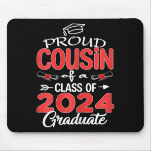 Tapis De Souris Senior 2024 Fière Cousin D'Un Cl De 2024 Diplômé