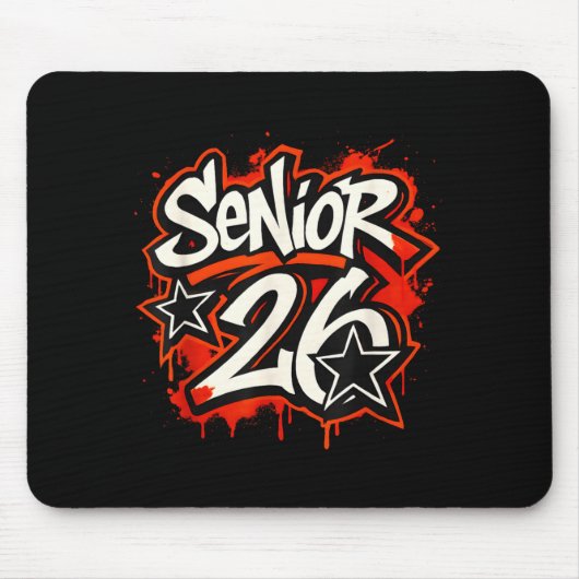 Tapis De Souris Senior 2026 Graffiti Drip Style Graduation Graphic (Devant)