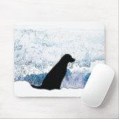Tapis De Souris Sens avec le coeur - Chien noir - Black Lab (Avec souris)